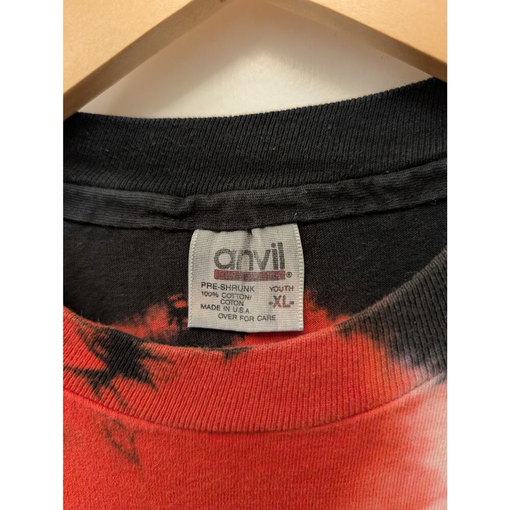 Vintage NBA Chicago Bulls Tie-Dye Graphic Tee Shirt Basketball Red Black Anvil - Picture 3 of 3